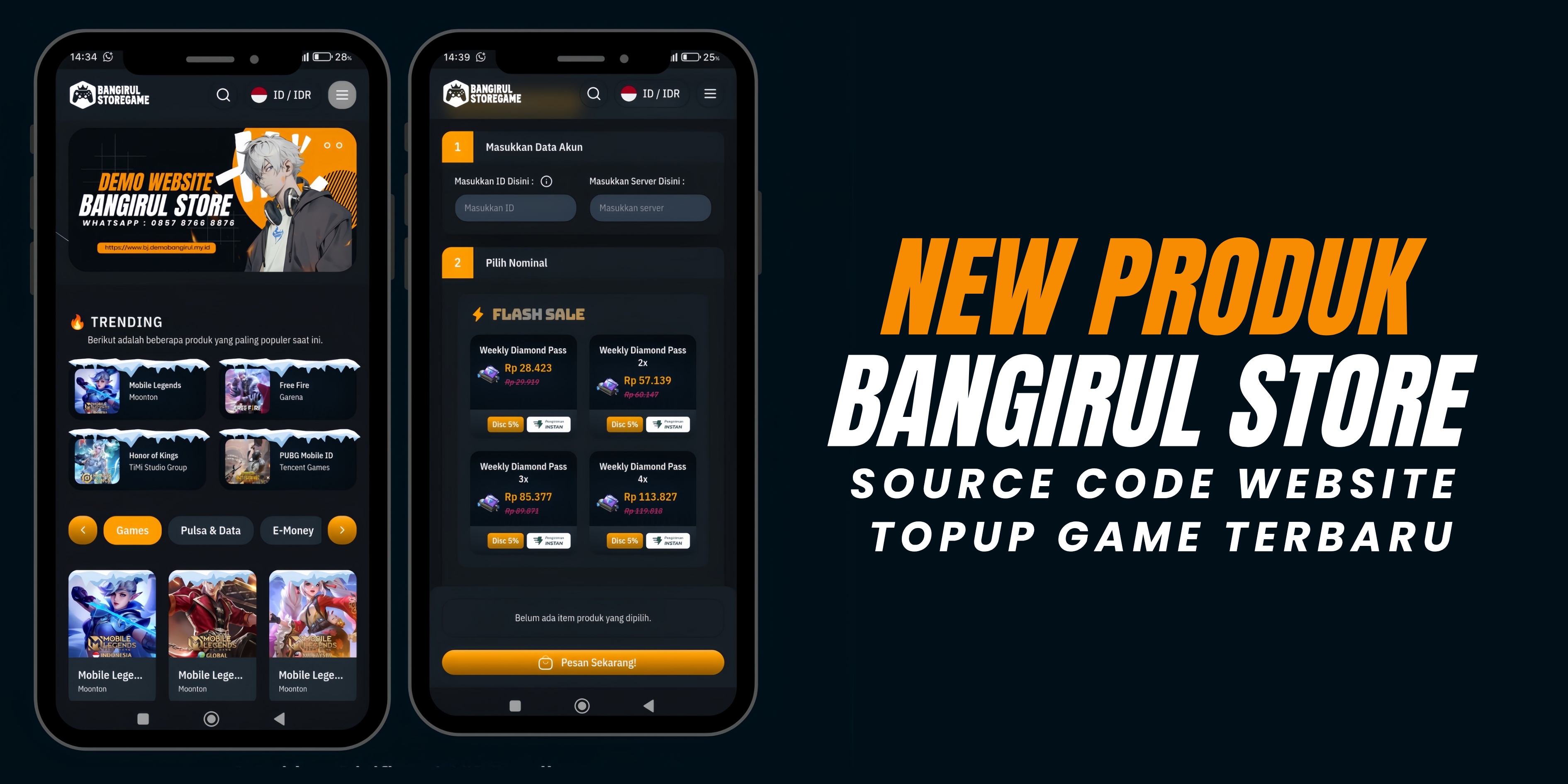 SOURCE WEBSITE TOPUP GAME