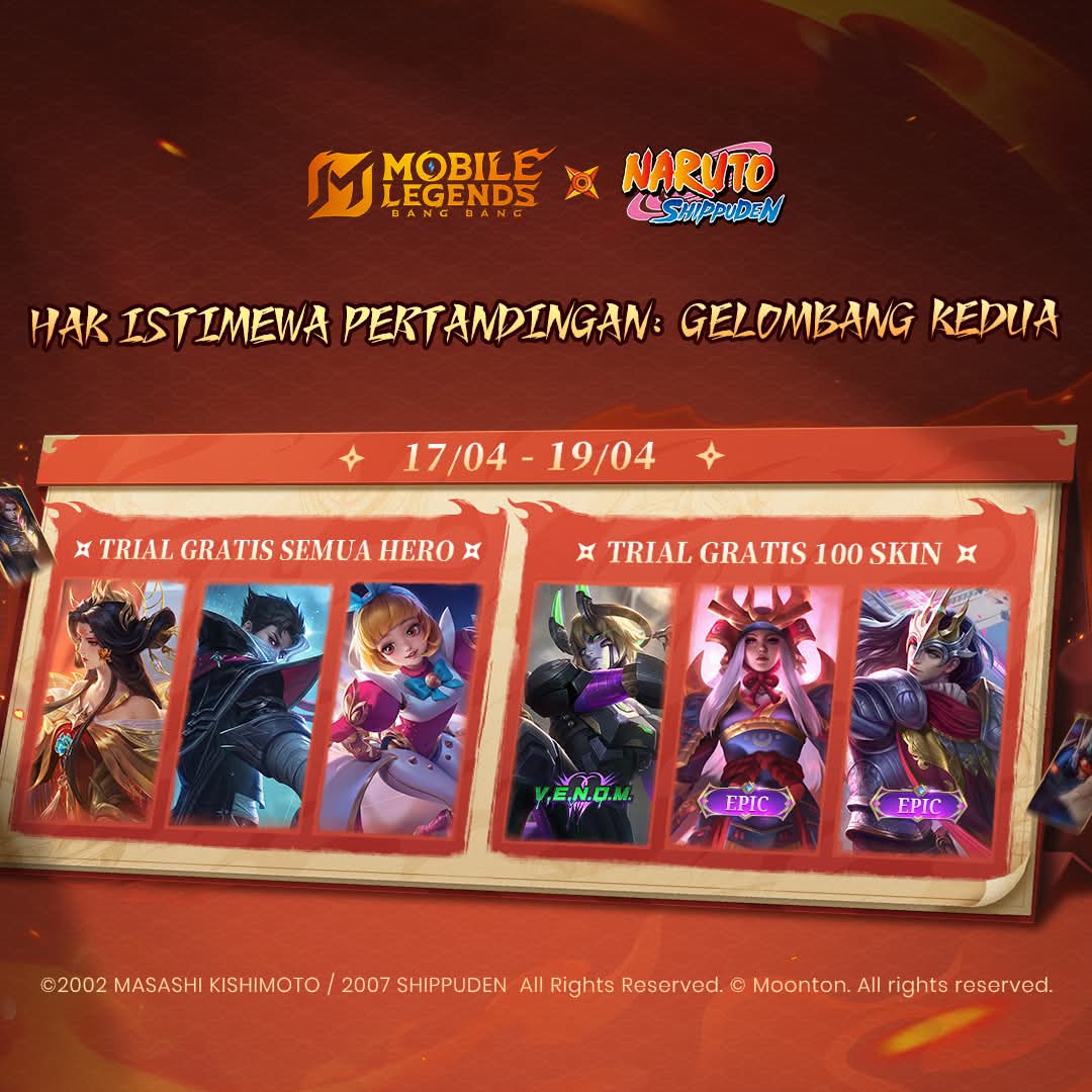Hak Istimewa Pertandingan MLBB × NARUTO Gelombang 2 telah hadir!